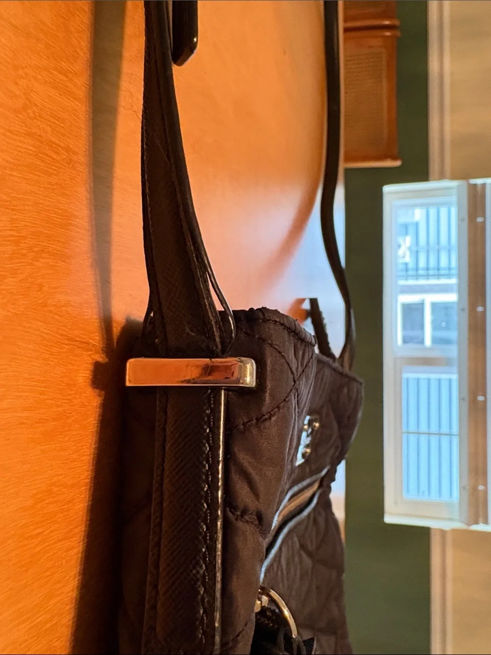Kate Spade Black Quilted Crossbody with Front Zip Pocket